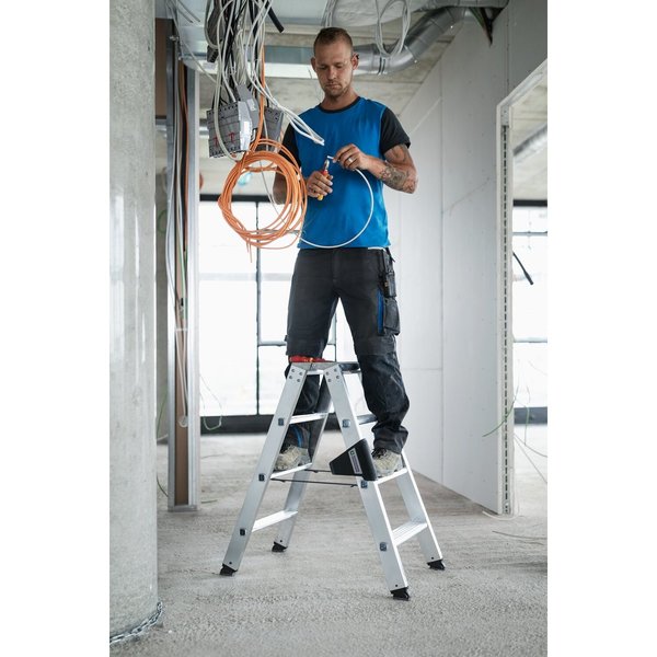 Günzburger Steigtechnik Stufen-Stehleiter beidseitig begehbar 2x12 Stufen