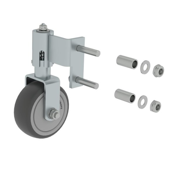 Günzburger Steigtechnik Feder-Bockrolle für Stufenleiter links Ø 80 mm