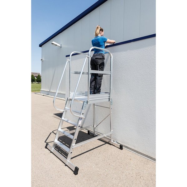 Günzburger Steigtechnik Plattformleiter mit Rollen 6 Stufen