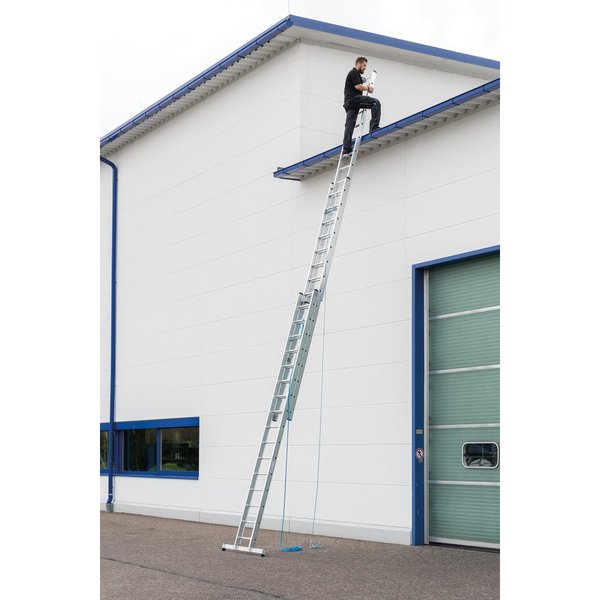 Günzburger Steigtechnik Sprossen-Seilzugleiter 3-teilig mit Standard-Traverse 3x18 Sprossen