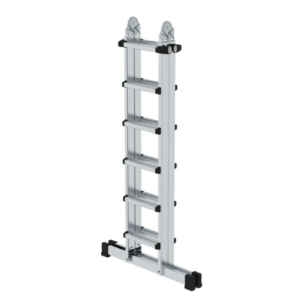 Günzburger Steigtechnik Teleskopleiter 4-teilig mit Traverse 4x6 Sprossen