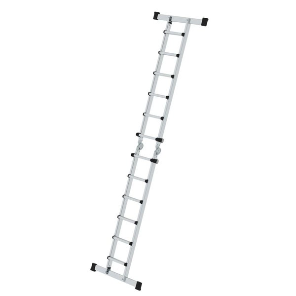 Günzburger Steigtechnik Teleskopleiter 4-teilig mit Traverse 4x6 Sprossen