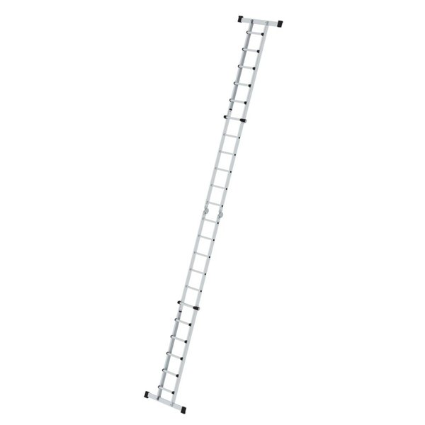 Günzburger Steigtechnik Teleskopleiter 4-teilig mit Traverse 4x6 Sprossen