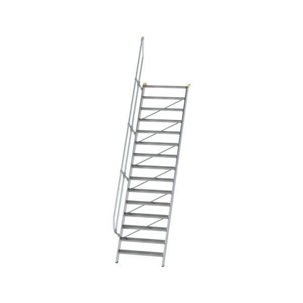 Günzburger Steigtechnik Treppe 60° Stufenbreite 1000 mm 15 Stufen Aluminium geriffelt