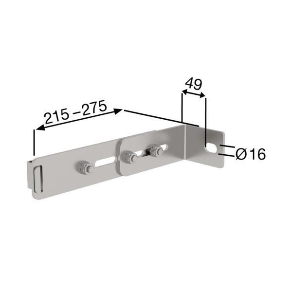 Günzburger Steigtechnik Wandhalter m. Klemmbügel, verstellbar 215-275mm, Edelstahl
