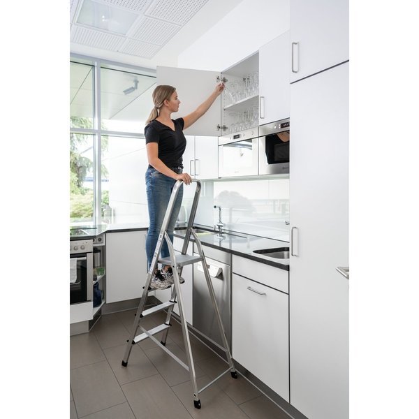 Günzburger Steigtechnik Haushaltsleiter einseitig begehbar 4 Stufen