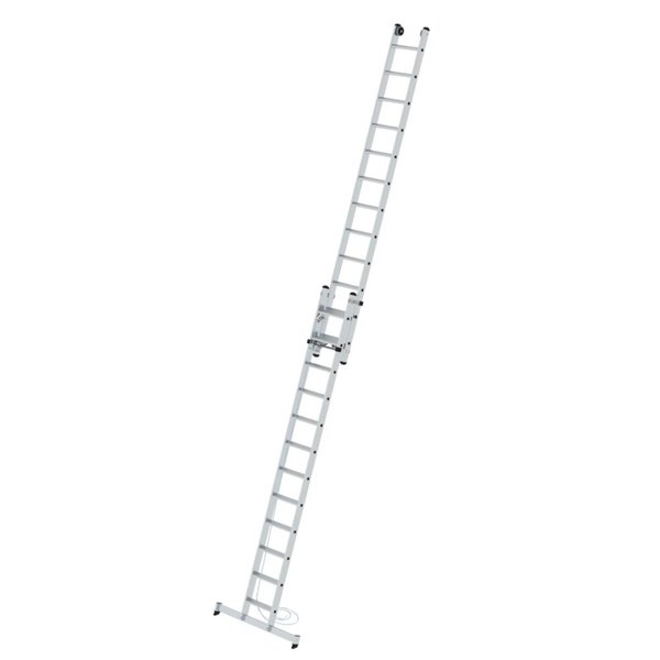 Günzburger Steigtechnik Stufen-Seilzugleiter 2-teilig mit nivello® Traverse 2x12 Stufen