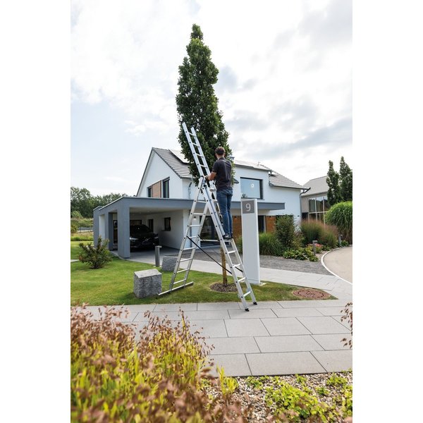 Günzburger Steigtechnik Mehrzweckleiter 3-teilig mit nivello®-Traverse 3x11 Sprossen