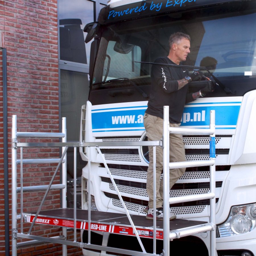 Alumexx RED-Line - Fahrgerüst/Faltgerüst Arbeitshöhe bis 3m, Plattform ohne Luke