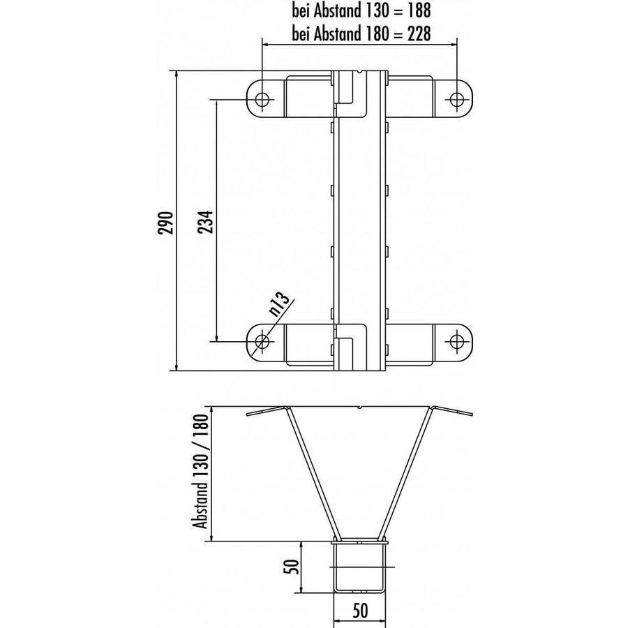 Hailo Professional Führungshülse Typ ECONORM  50x50 mm/140 mm