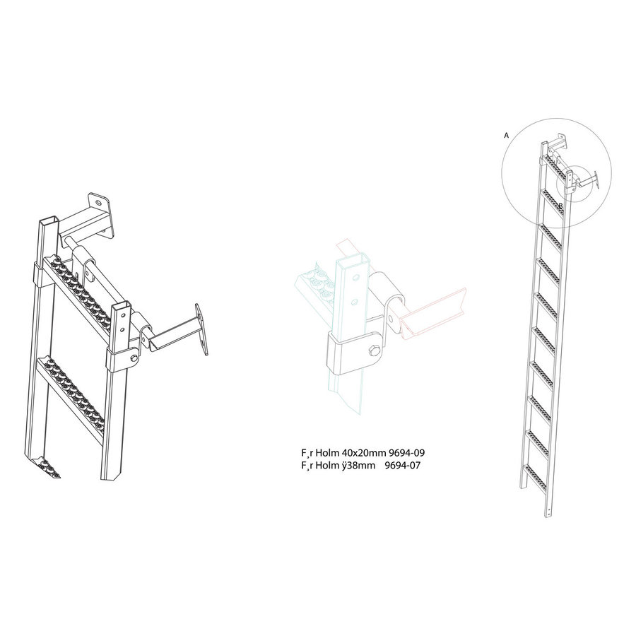 Hailo Professional Leiterhaken für Holm 40x20 mm