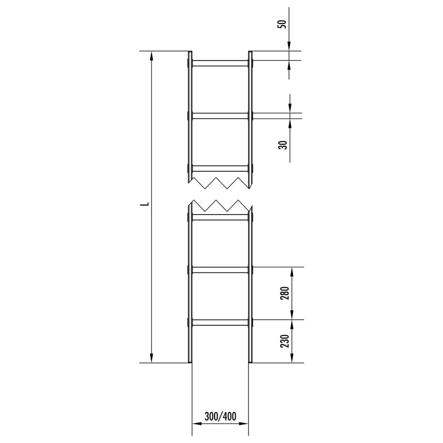 Hailo Professional Schachtleiter LW 300 mm/ L = 560 mm 2 Sprossen, GFK