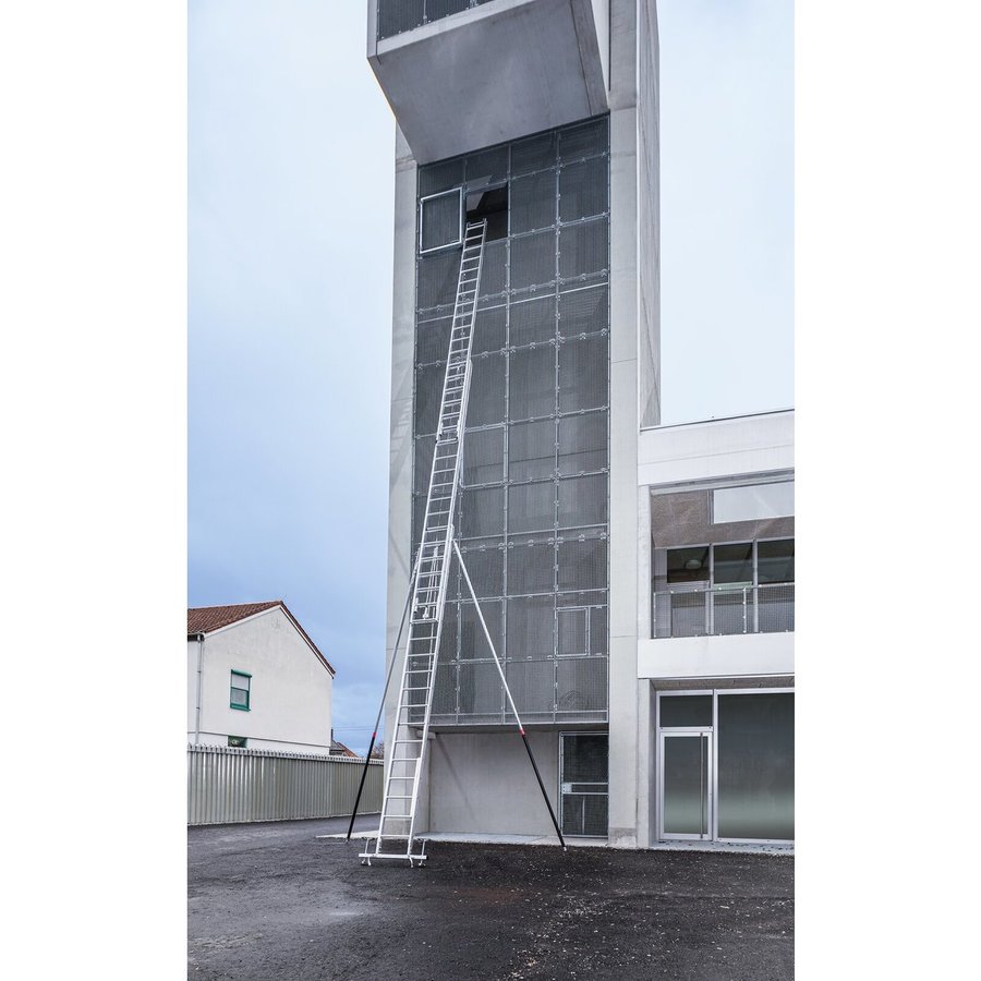 Günzburger Steigtechnik Seilzugleiter 3-teilig mit Stützen ÖNORM F4047 3x19 Sprossen