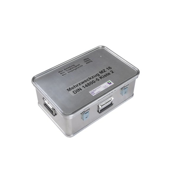 Günzburger Steigtechnik Kasten mit Beschriftung "Mehrzweckzug MZ 16" (Kasten 2) Größe 1