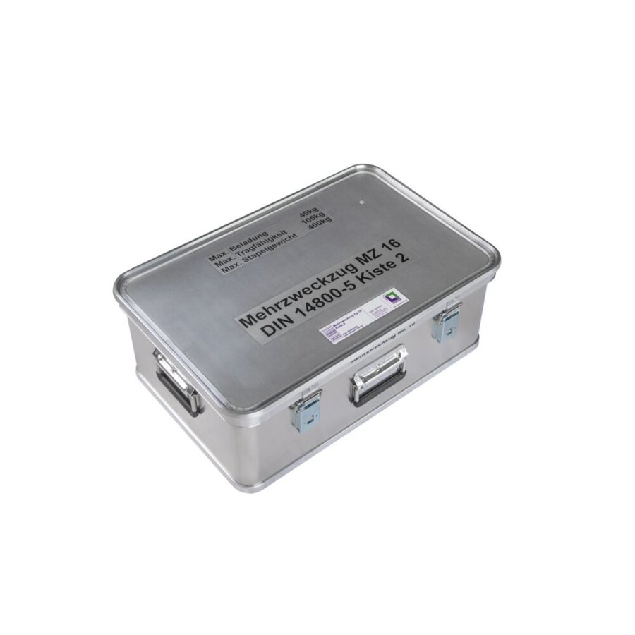 Günzburger Steigtechnik Kasten mit Beschriftung "Mehrzweckzug MZ 16" (Kasten 2) Größe 1