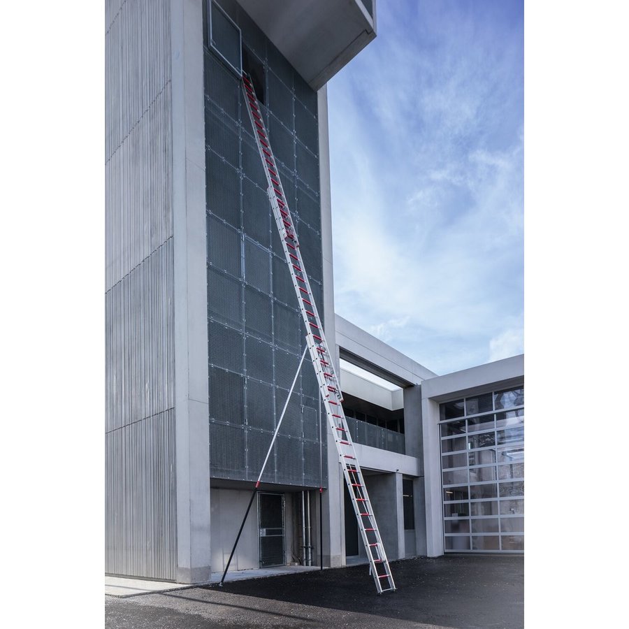 Günzburger Steigtechnik Seilzugleiter 3-teilig DIN EN 1147 mit Stützen 3x17 Sprossen