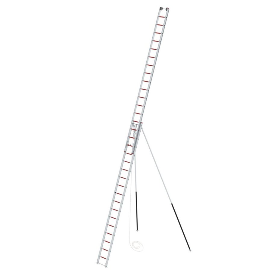 Günzburger Steigtechnik Seilzugleiter 2-teilig mit Stützen DIN EN 1147