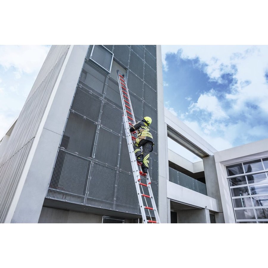 Günzburger Steigtechnik Seilzugleiter 2-teilig mit Stützen DIN EN 1147