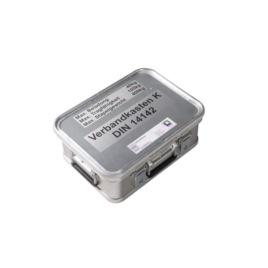 Günzburger Steigtechnik Kasten mit Trennsystem und Beschriftung "Verbandskasten" Größe 4