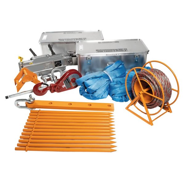 Günzburger Steigtechnik Kasten mit Beschriftung "Mehrzweckzug MZ 32" (Kasten 1) Größe 6