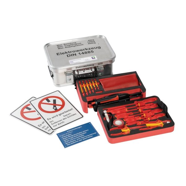 Günzburger Steigtechnik Kasten mit Einlagen und Inhalt "Elektrowerkzeugsatz" Größe 4