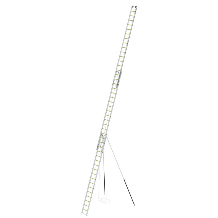 Günzburger Steigtechnik Seilzugleiter 3-teilig mit Stützen DIN EN 1147 nachleuchtend