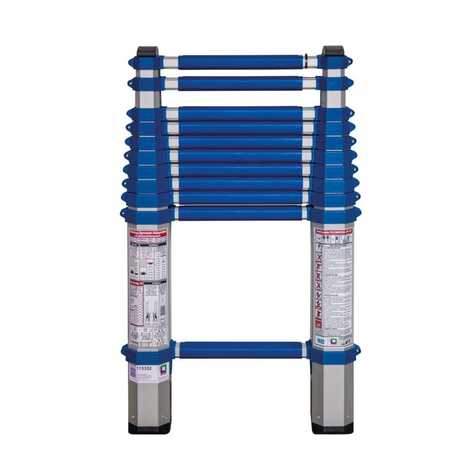 Günzburger Steigtechnik Teleskopleiter blau DIN EN 1147  Länge 4400 mm