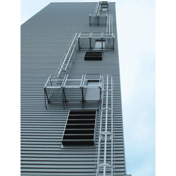 Günzburger Steigtechnik Mehrzügige Steigleiter mit Rückenschutz (Bau) Aluminium blank 17,16m