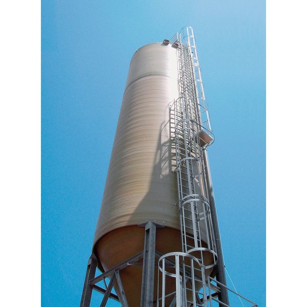 Günzburger Steigtechnik Mehrzügige Steigleiter mit Rückenschutz (Maschinen) Stahl verzinkt 18,84m