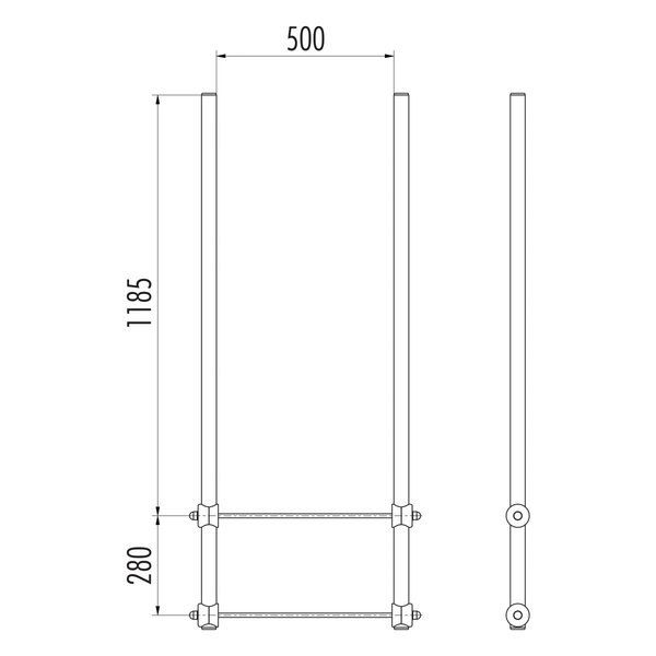 Hailo Professional Ausstiegsholmbügel für Holm 40x20 mm, Edelstahl 1.4301 Gerade
