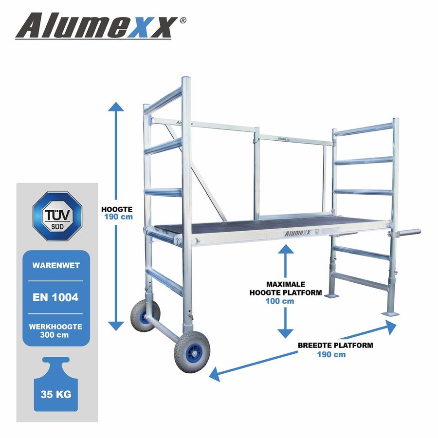Alumexx FS 75 Gartengerüst Arbeitshöhe bis 3,0 m