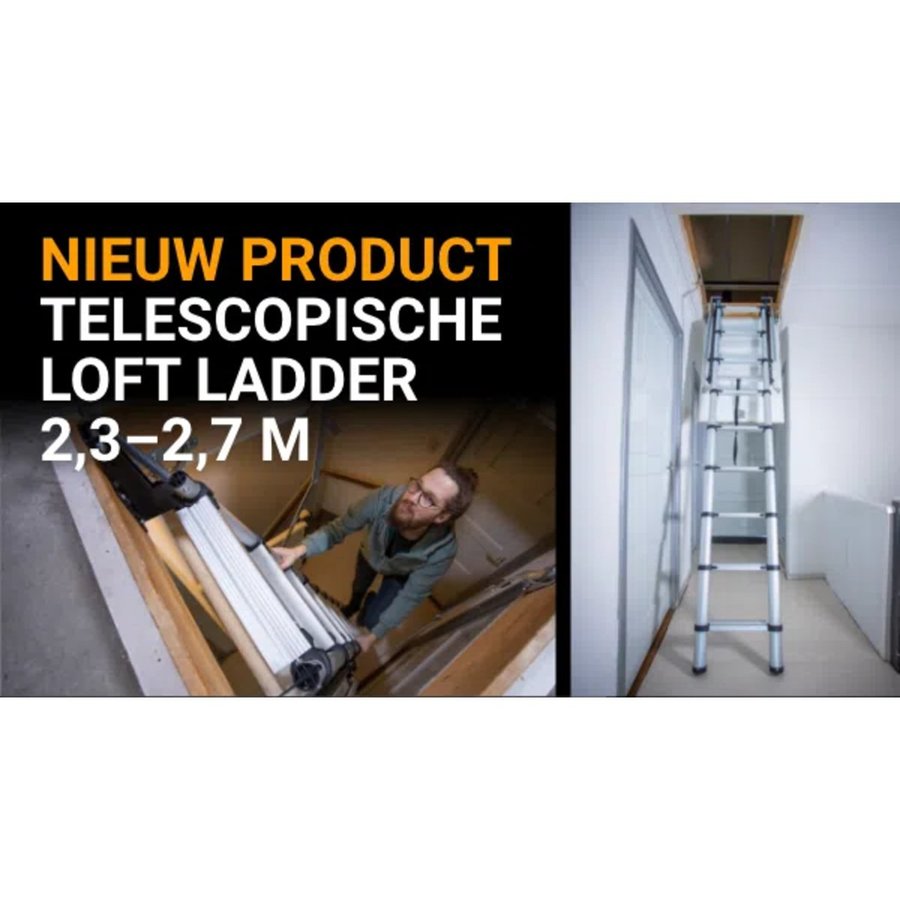 Alumexx ALX Batavia Teleskop-Dachbodenleiter Dachbodenhöhe: 2,3-2,7m