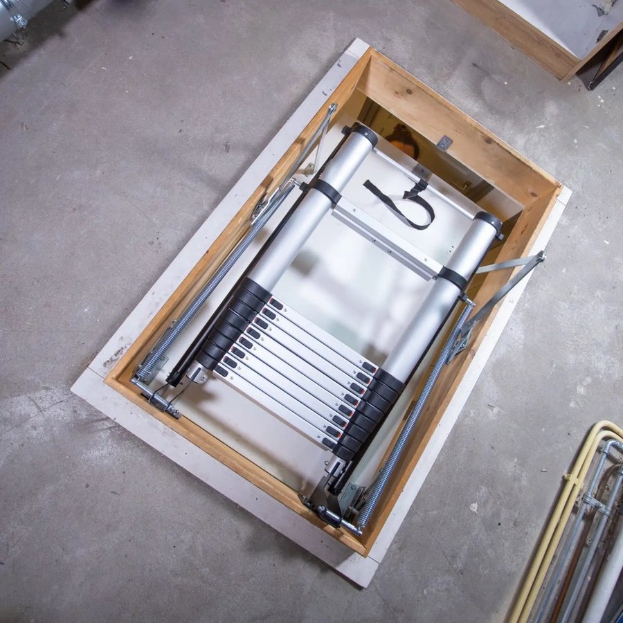 Alumexx ALX Batavia Teleskop-Dachbodenleiter Dachbodenhöhe: 2,3-2,7m