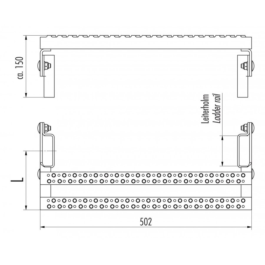 Hailo Professional Austrittsverlängerung für Holm 40x20mm  Wandabstand 165-215 mm