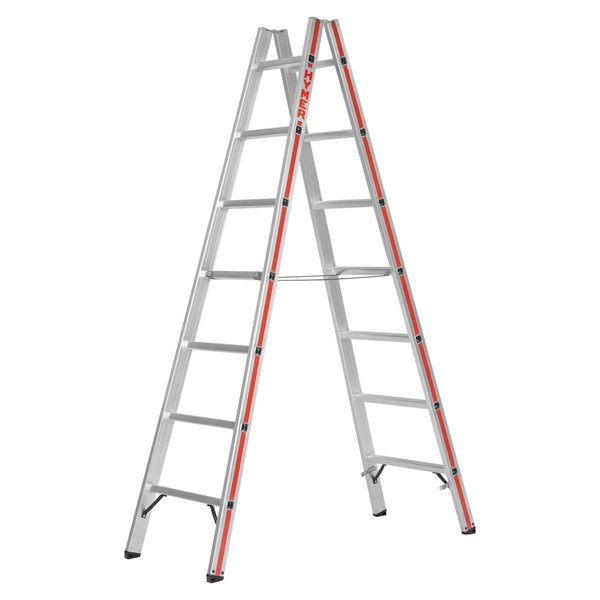 Hymer Sprossenstehleiter, beidseitig begehbar 2x7