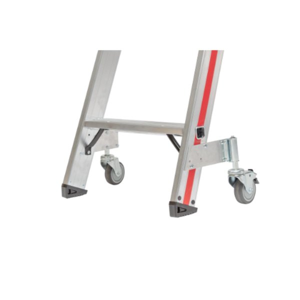 Hymer Stufenstehleiter mit Rollen, beidseitig begehbar  2x4 Stufen