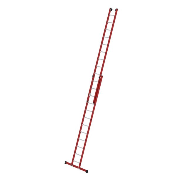 Günzburger Steigtechnik Sprossen-Schiebeleiter 2-teilig GFK/Alu mit Traverse 2x12 Sprossen