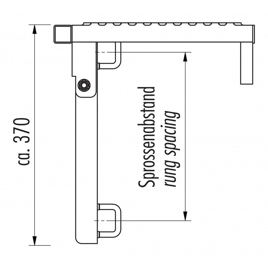Hailo Professional Ruhepodest 2-tlg. klappbar zur Leitermontage 1.4301