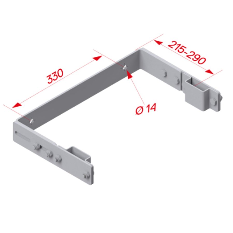 Hymer Wandhalter U-Form 215-290 mm