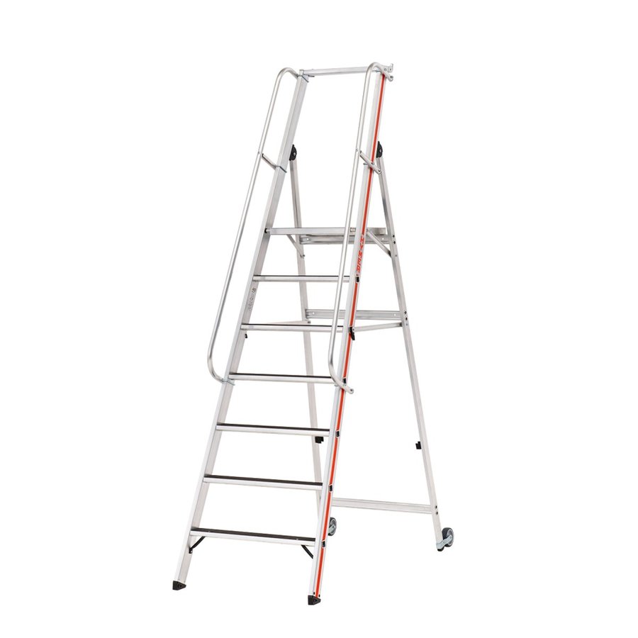 Hymer Plattformleiter R13 mit Kipprollen und langem Handlauf 7