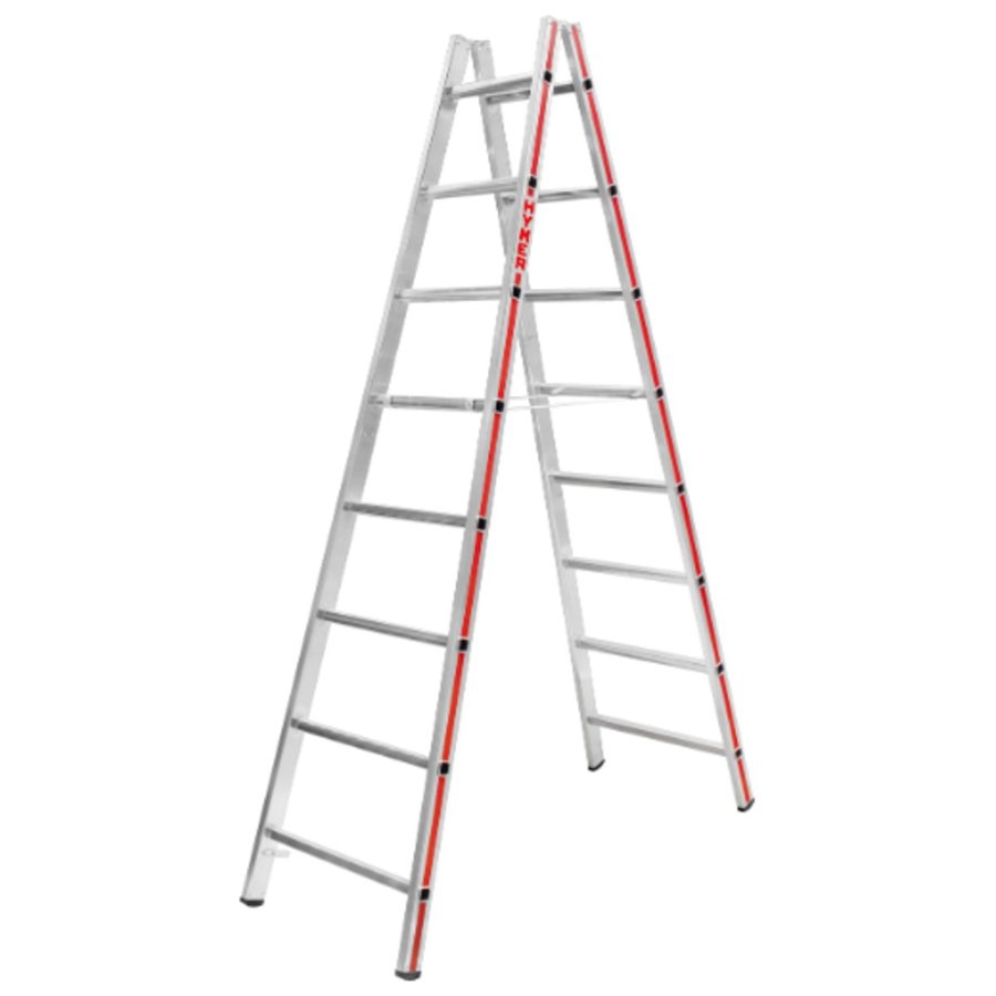 Hymer Sprossenstehleiter, beidseitig begehbar 2x8