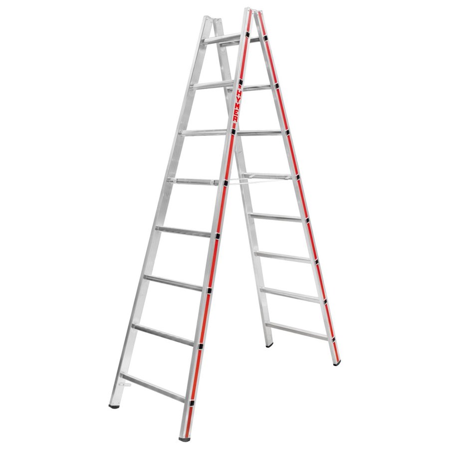 Hymer Sprossenstehleiter, beidseitig begehbar 2x8