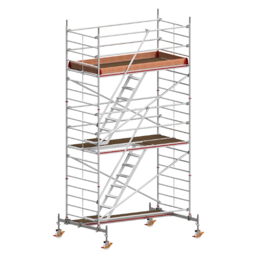 Hymer Treppen-Fahrgerüst mit Fahrtraverse Bühnenlänge 2,95 m, Rahmenteilbreite 1,50 m, Reichhöhe 6,60 m