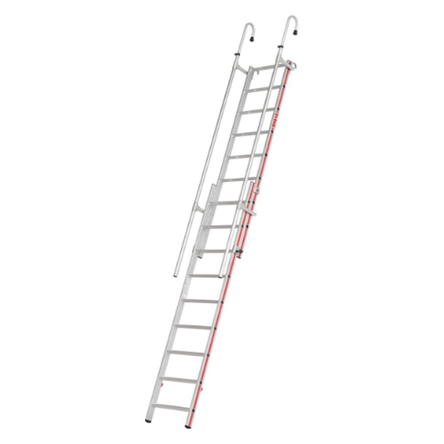 Hymer Einhänge-Schiebeleiter 2x9 mit beidseitigem Handlauf