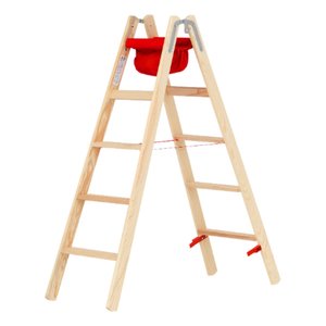 Hymer Holz-Stufenstehleiter, beidseitig begehbar