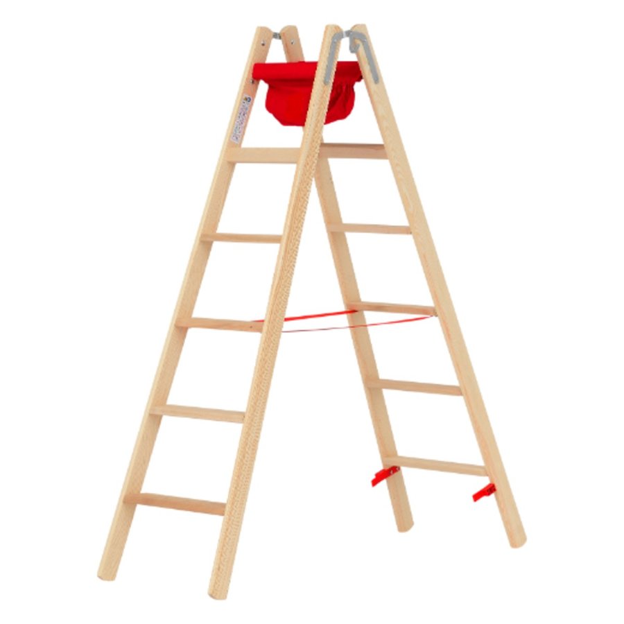 Hymer Holz-Stufenstehleiter, beidseitig begehbar 2x6