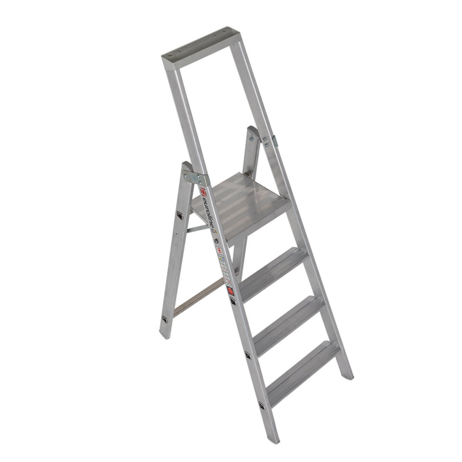 Euroline Alu-Stufenstehleiter mit Sicherheitsbrücke Nr. 22577 1x4