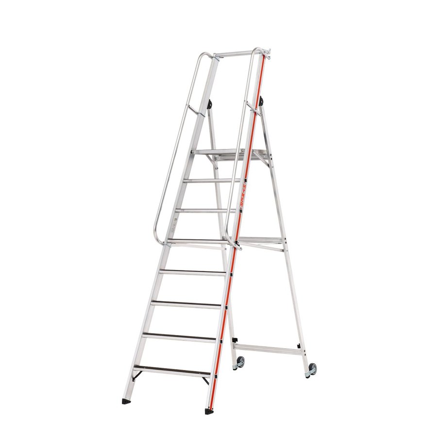 Hymer Plattformleiter R13 mit Kipprollen und langem Handlauf 8