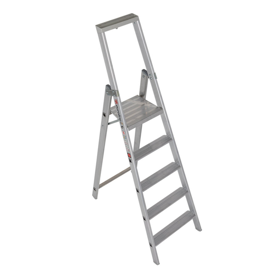 Euroline Alu-Stufenstehleiter mit Sicherheitsbrücke Nr. 22577 1x5