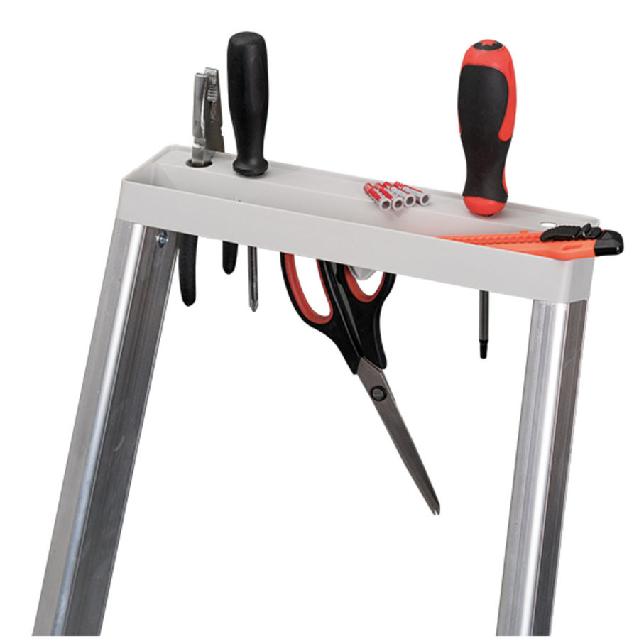 Euroline Alu-Stufenstehleiter mit Sicherheitsbrücke Nr. 22577 1x5